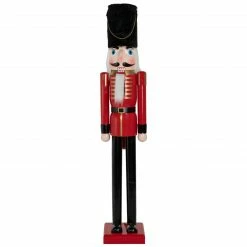 Northlight 5' Commercial Size Wooden Red And Black Christmas Nutcracker Soldier