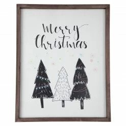 Northlight 19.5" Merry Christmas With Holiday Trees Wall Sign