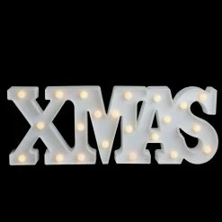 Northlight 18.5" White Battery Operated LED Lighted XMAS Christmas Marquee Sign -Northlight Shop northlight fm26605 2 97641.1665610746