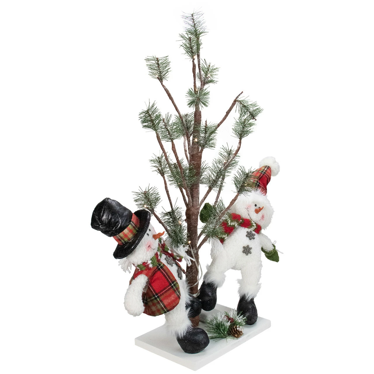 Northlight 34" Snowmen Friends With Pre-Lit LED Pine Tree Christmas Tabletop Decor 2 Northlight 34" Snowmen Friends With Pre-Lit LED Pine Tree Christmas Tabletop Decor - Image 2