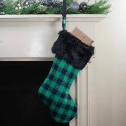 Northlight 20" Green And Black Plaid Christmas Stocking -Northlight Shop northlight fo26654 5 36512.1608349774