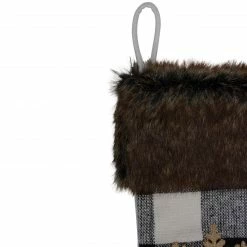 Northlight 18-Inch Black And White Buffalo Plaid Burlap Reindeer Christmas Stocking -Northlight Shop northlight fo26664 1 57312.1604282996