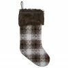Northlight 18" Brown And White Buffalo Plaid Christmas Stocking