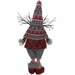 Northlight 30" Red And Gray Nordic Hat Standing Christmas Gnome With LED Antlers -Northlight Shop northlight fo26675 3 sample 96750.1607742124