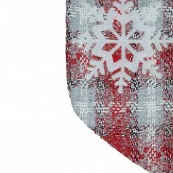 Northlight 18-Inch Red And White Plaid Faux Fur Christmas Stocking With Snowflake -Northlight Shop northlight fo26694 2 34737.1606877619