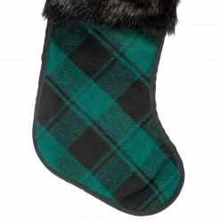 Northlight 19" Green And Black Plaid Christmas Stocking With Faux Fur -Northlight Shop northlight fo2687 3 sample 88678.1603850823