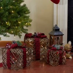 Northlight Set Of 3 LED Rustic Rattan Christmas Gift Boxes With Pinecones 4 Northlight Set Of 3 LED Rustic Rattan Christmas Gift Boxes With Pinecones -Northlight Shop northlight h90549 3 42960.1605147738