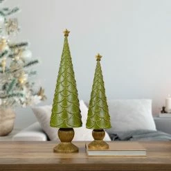Northlight 23" Green Christmas Tree Cone On Pedestal With Star Topper Tabletop Decor -Northlight Shop northlight hh87691 hh87692 style 38362.1664293231