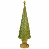 Northlight 17" Green Christmas Tree Cone On Pedestal With Star Topper Tabletop Decor