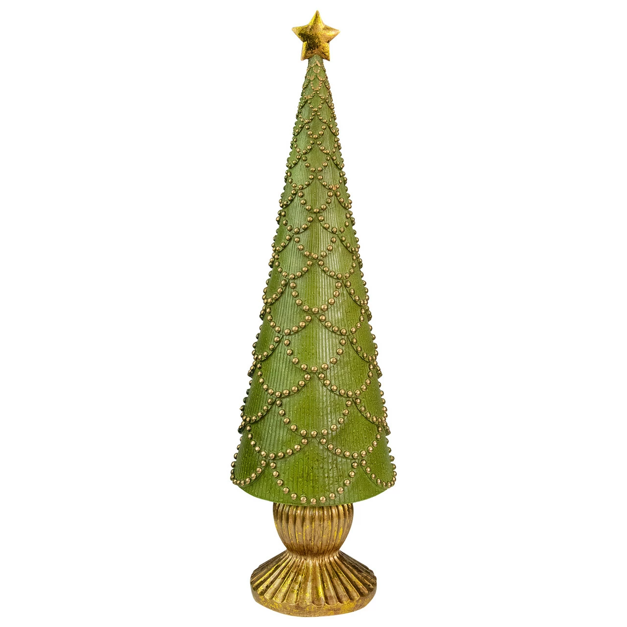 Northlight 17" Green Christmas Tree Cone On Pedestal With Star Topper Tabletop Decor 1 Northlight 17" Green Christmas Tree Cone On Pedestal With Star Topper Tabletop Decor
