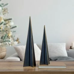 Northlight 15" Blue And Gold Triangular Christmas Tree Tabletop Decor -Northlight Shop northlight hh93148 hh93149 style 53921.1651078277
