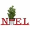 Northlight 13" Red "NOEL" Potted Faux Pine In Metal Planter Christmas Tabletop Plaque