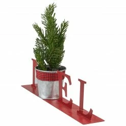 Northlight 13" Red "NOEL" Potted Faux Pine In Metal Planter Christmas Tabletop Plaque -Northlight Shop northlight hh93150 4 79006.1659647935