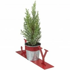 Northlight 10" Red "JOY" Potted Faux Pine In Metal Planter Christmas Tabletop Plaque -Northlight Shop northlight hh93151 4 28248.1659647931