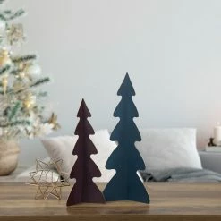 Northlight 15" Blue Triangular Christmas Tree With A Curved Design Tabletop Decor -Northlight Shop northlight hh93157 hh93158 style 31505.1651078275