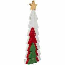 Northlight 16.5" Distressed Wooden Triple Christmas Tree With Star Table Top Decor -Northlight Shop northlight hh93167 1 90261.1665346764