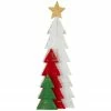 Northlight 16.5" Distressed Wooden Triple Christmas Tree With Star Table Top Decor