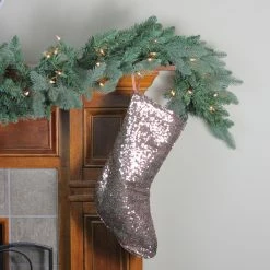 Northlight 17.5" Beige Paillette Sequins Hanging Christmas Stocking -Northlight Shop northlight hm14693 2 51447.1663860513