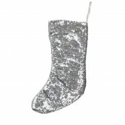 Northlight 17.5" White And Gray Sequins Hanging Christmas Stocking 5 Northlight 17.5" White And Gray Sequins Hanging Christmas Stocking -Northlight Shop northlight hm14695 03 67606.1599786480