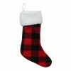 Northlight 18" Black And Red Buffalo Plaid Christmas Stocking With Sherpa Cuff