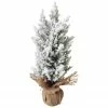 Northlight 12.5" Heavily Flocked Pine Tree In Burlap Base Christmas Decoration