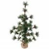 Northlight 23.5" Winter Berry Pine Tree With Pine Cones In Jute Base Christmas Decoration