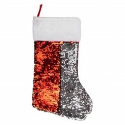 Northlight 19" Red And Silver Sequin Christmas Stocking With White Faux Fur Cuff -Northlight Shop northlight j90432 2 18346.1608350167