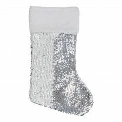Northlight 19" White And Silver Sequin Christmas Stocking With White Faux Fur Cuff 8 Northlight 19" White And Silver Sequin Christmas Stocking With White Faux Fur Cuff -Northlight Shop northlight j90434 2 90354.1608348749