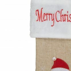 Northlight 19" Beige And Red Burlap "Merry Christmas" Santa Christmas Stocking -Northlight Shop northlight j90440 2 71326.1663687736