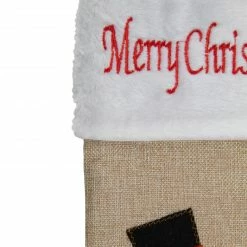 Northlight 19" Beige And Red Burlap "Merry Christmas" Snowman Christmas Stocking -Northlight Shop northlight j90441 2 sample 20388.1608349774