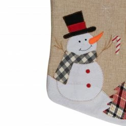 Northlight 19" Beige And Red Burlap "Merry Christmas" Snowman Christmas Stocking -Northlight Shop northlight j90441 3 sample 94565.1603850823