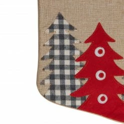 Northlight 19" Beige And Red Burlap "Happy Holidays" Forest Trees Christmas Stocking -Northlight Shop northlight j90443 3 sample 52284.1603850823