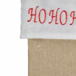 Northlight 19" Beige And Red Burlap "Ho Ho Ho" Santa Claus Christmas Stocking -Northlight Shop northlight j90444 2 sample 38102.1608349775