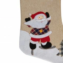 Northlight 19" Beige And Red Burlap "Ho Ho Ho" Santa Claus Christmas Stocking -Northlight Shop northlight j90444 3 sample 88670.1603850895