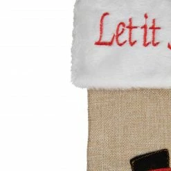 Northlight 19" Beige And Red Burlap "Let It Snow" Snowman Christmas Stocking -Northlight Shop northlight j90445 2 18489.1608349779
