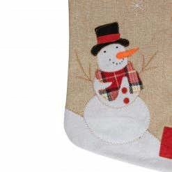 Northlight 19" Beige And Red Burlap "Let It Snow" Snowman Christmas Stocking -Northlight Shop northlight j90445 3 60982.1603850828