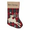 Northlight 19" Red And Green Plaid 'Merry Christmas' Reindeer Stocking