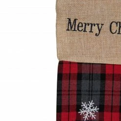 Northlight 19" Red And Green Plaid 'Merry Christmas' Reindeer Stocking -Northlight Shop northlight j90448 2 76667.1620236688