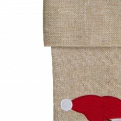 Northlight 19" Burlap Skiing Santa With Poles And Snowflakes Christmas Stocking -Northlight Shop northlight j90450 2 74135.1608349774