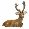 Northlight 16.5” Brown And Gold Reindeer Lying Down Christmas Table Figure