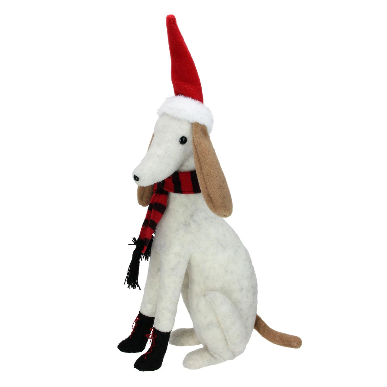 Northlight 21.5" White And Gray Sitting Greyhound Dog In Santa Hat Christmas Decoration 2 Northlight 21.5" White And Gray Sitting Greyhound Dog In Santa Hat Christmas Decoration - Image 2