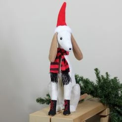 Northlight 21.5" White And Gray Sitting Greyhound Dog In Santa Hat Christmas Decoration 5 Northlight 21.5" White And Gray Sitting Greyhound Dog In Santa Hat Christmas Decoration -Northlight Shop northlight ja15788 styled 67820.1588415635