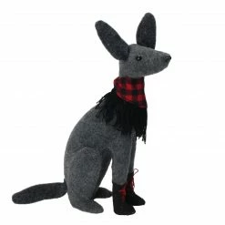 Northlight 14.5” Gray And Red Sitting Dog With Plaid Collar Christmas Decoration -Northlight Shop northlight ja15790 80502.1588405861