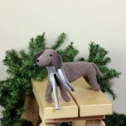Northlight 7.5” Plush Brown Dachshund Dog With Scarf Christmas Decoration -Northlight Shop northlight ja15791 styled 83851.1588415625