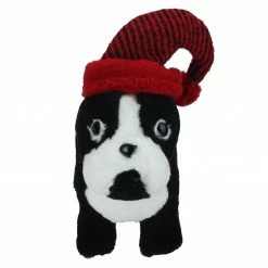 Northlight 11.5" Black And White Plush Standing Bulldog With Red Hat Christmas Decoration -Northlight Shop northlight ja15794 48577.1595941816