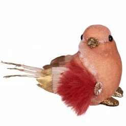 Northlight 6" Pink And Gold Bird Christmas Tabletop Decoration