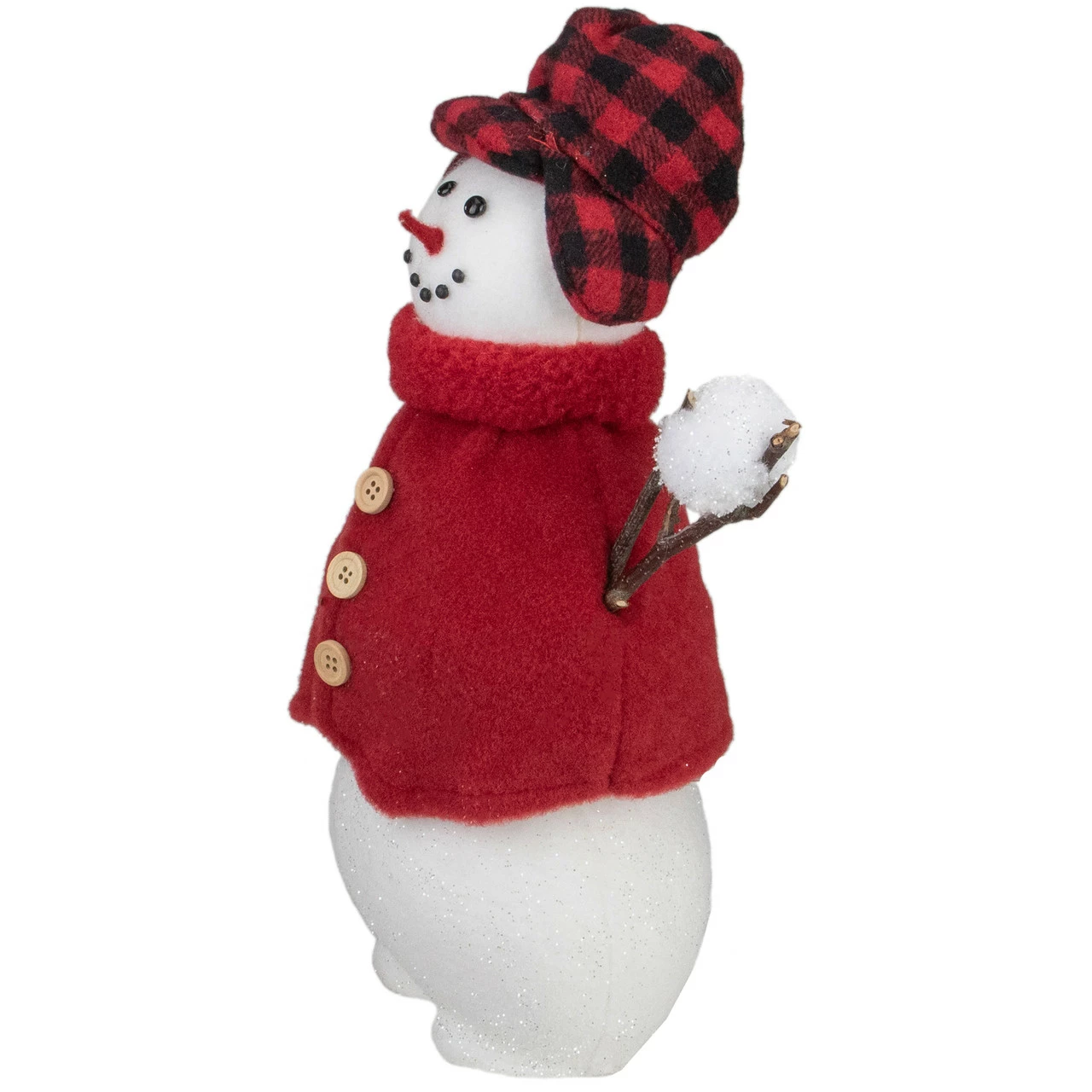 Northlight 13.25" Snowman With Buffalo Plaid Hat Christmas Figure 3 Northlight 13.25" Snowman With Buffalo Plaid Hat Christmas Figure - Image 3