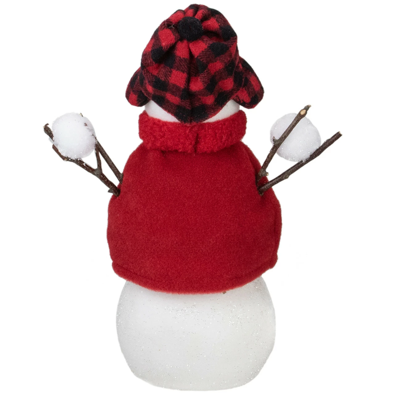 Northlight 13.25" Snowman With Buffalo Plaid Hat Christmas Figure 4 Northlight 13.25" Snowman With Buffalo Plaid Hat Christmas Figure - Image 4