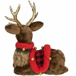 Northlight 10.5" Sitting Reindeer With Buffalo Plaid Saddle Christmas Figure -Northlight Shop northlight ja25740 3 37425.1588402590