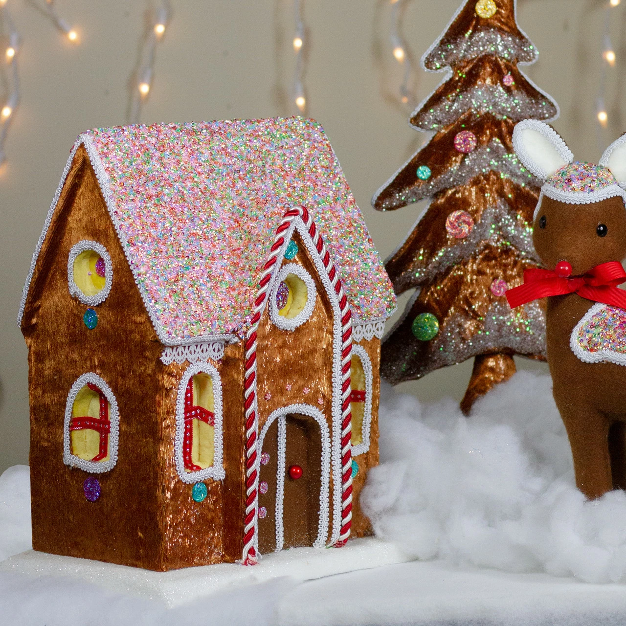 Northlight 14.5" Gingerbread Kisses Christmas Gingerbread House 2 Northlight 14.5" Gingerbread Kisses Christmas Gingerbread House - Image 2